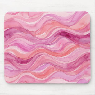 Roze Watercolor Golfjes Patroon Muismat