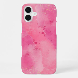 Roze Watercolor Linktree | iPhone 16 Plus Hoesje