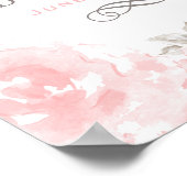 Roze watercolor roos bruiloft bruidsfeestje vintag poster (Hoek)