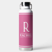 Roze waterfles met monogram (Achterkant)