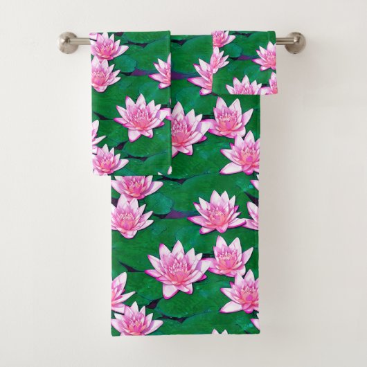 Roze watergalgen op een Pond Bad Handdoek (Insitu)