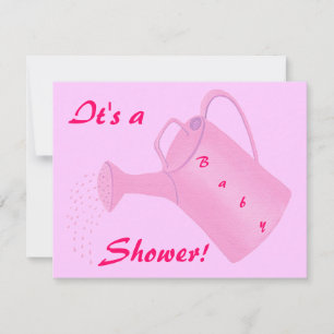 Roze Watering Kan Baby Douche Uitnodigingen