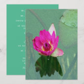 roze waterlelie bloem lege uitnodiging (Voorkant / Achterkant)