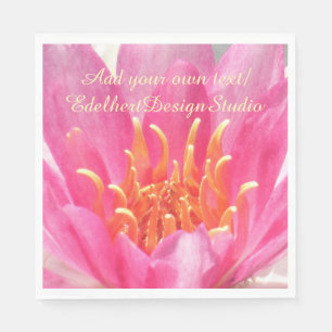 Roze waterlelie Close-up papieren servetten