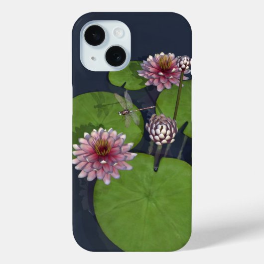  Roze Waterlelie en Dragonfly Case-Mate iPhone Case (Achterkant)
