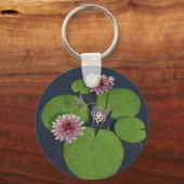  Roze Waterlelie en Dragonfly Sleutelhanger (Voorkant)