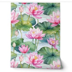 Roze waterlelies behang