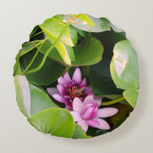 Roze Waterlelies Bloem Foto Rond Kussen