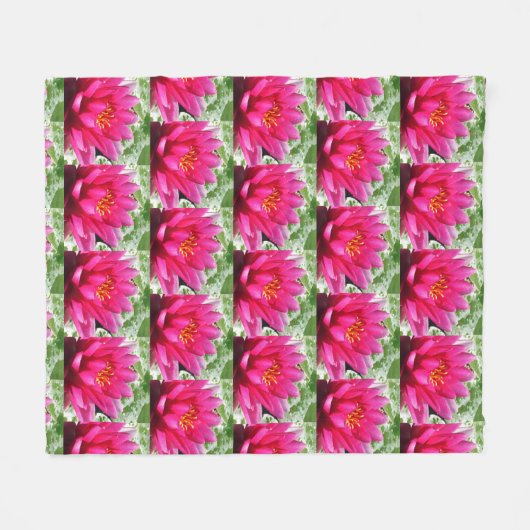 Roze waterlelies bloemige mode fleece deken (Voorkant (Horizontaal))