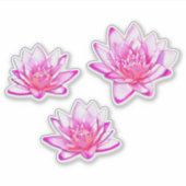 Roze waterlelies sticker (Voorkant)