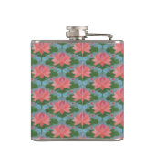 Roze waterlilie en likkerlenmeyer heupfles (Achterkant)