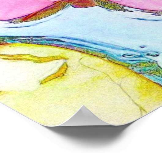 Roze waterlily poster (Hoek)