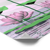 Roze waterlinnen en lotusbloemen poster (Hoek)