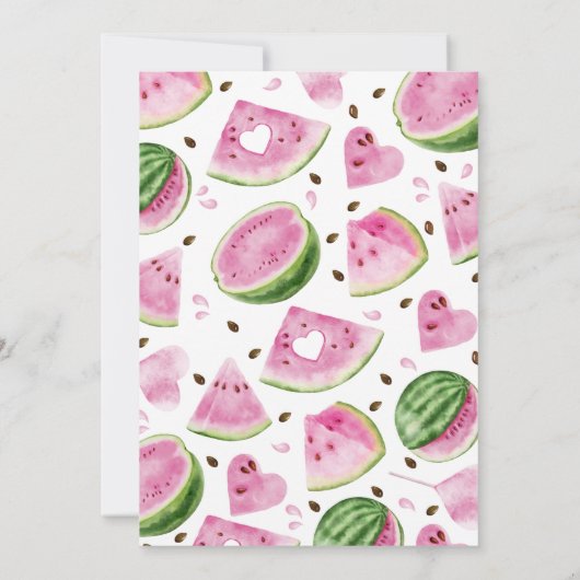 Roze Watermeloen Baby shower Kaart (Achterkant)