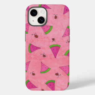 Roze watermeloen en Lady Bugs Case-Mate iPhone 14 Hoesje
