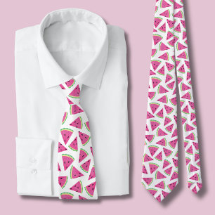 Roze Watermeloen Patroon Stropdas