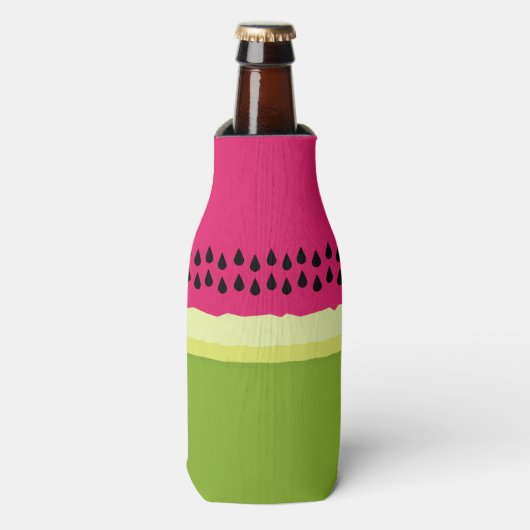 Roze Watermeloen Slice Bottle Cooler (Fles Voorkant)