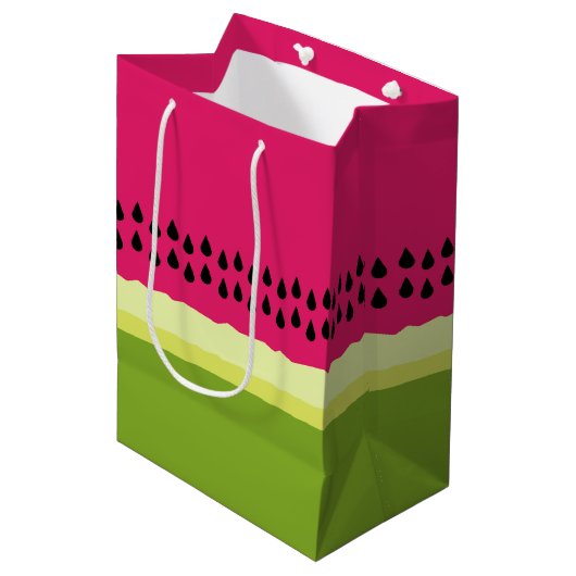 Roze watermeloen Slice Gift Bag Medium Cadeauzakje (Voorkant Gekanteld)