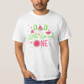 Roze watermeloen thema meisje 1e verjaardag, papa' t-shirt (Voorkant)