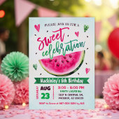 Roze Watermeloen Verjaardagsfeest Sweet Celebratio Kaart