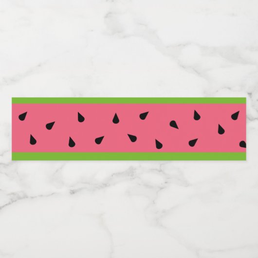 Roze watermeloen waterfles etiket (Enkel label)