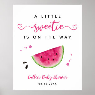 Roze Watermeloen zomerse Baby shower Welkomstteken Poster
