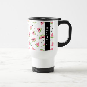 Roze watermeloenen, watermeloenzaden, Jouw naam Reisbeker