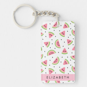 Roze watermeloenen, watermeloenzaden, Jouw naam Sleutelhanger