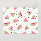 Roze watermeloenen, watermeloenzaden, zomerpatroon briefkaart (Voorkant)