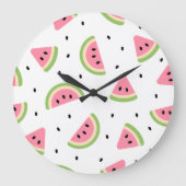 Roze watermeloenen, watermeloenzaden, zomerpatroon grote klok (Voorkant)