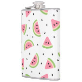 Roze watermeloenen, watermeloenzaden, zomerpatroon heupfles (Links)