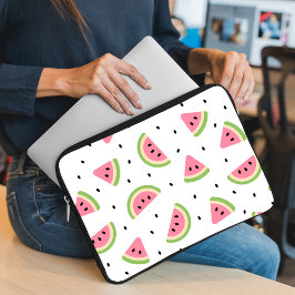 Roze watermeloenen, watermeloenzaden, zomerpatroon laptop sleeve