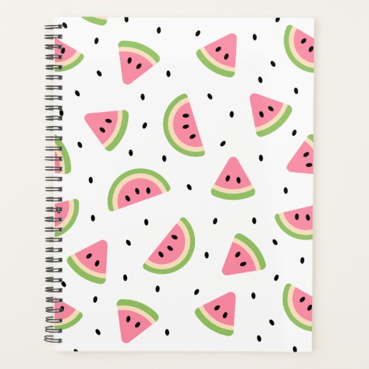 Roze watermeloenen, watermeloenzaden, zomerpatroon planner (Voorkant)