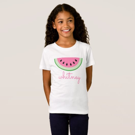 Roze Watermelon Gepersonaliseerd T-shirt (Voorkant volledig)