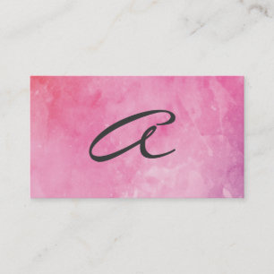 Roze watermerk monogram fancy tekst visitekaartje