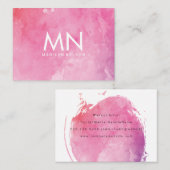 Roze watermerk monogram visitekaartje (Voorkant / Achterkant)