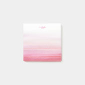 Roze Waterverf A noot van Monogram Blocnote Post-it® Notes (Voorkant)