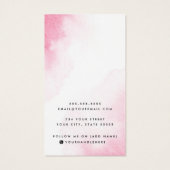 Roze waterverf aangepaste logo die beeldschermkaar visitekaartje (Achterkant)