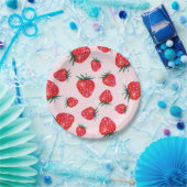 Roze waterverf aardbei bord (Feest)