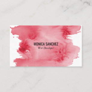 Roze waterverf abstract visitekaartje ontwerp