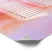 Roze Waterverf Abstracte Aangepaste, permanente ag Poster (Hoek)