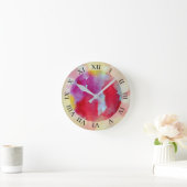 Roze Waterverf Abstracte kunst Ronde Klok (Huis)