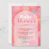Roze Waterverf Abstracte meisjes Baby shower Kaart (Voorkant)