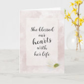 Roze Waterverf Abstracte sympathie Kaart (Gele Bloem)