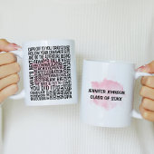 Roze Waterverf Afstuderen Typografie Mok voor haar