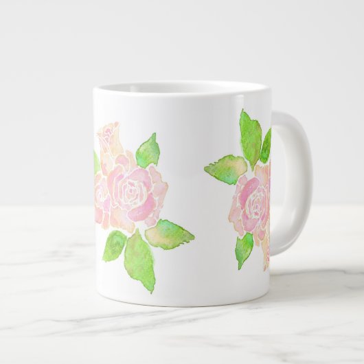 Roze Waterverf Albertine Rozen Jumbo Beker (Voorkant rechts)