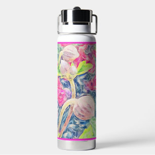 Roze Waterverf Anemone Blue Accents Hot-Cold use Waterfles