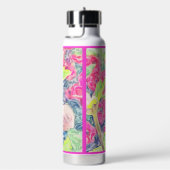 Roze Waterverf Anemone Blue Accents Hot-Cold use Waterfles (Rechts)