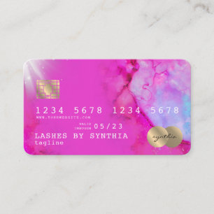 Roze waterverf art creditcard Stijl Gold Visitekaartje