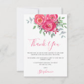 Roze Waterverf Baby shower Bedankkaart (Voorkant)